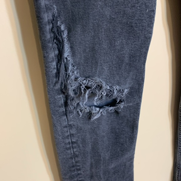 All Saints Cigarette Slim Fit Distressed Faded Black Jeans 30W/32L - Picture 3 of 11